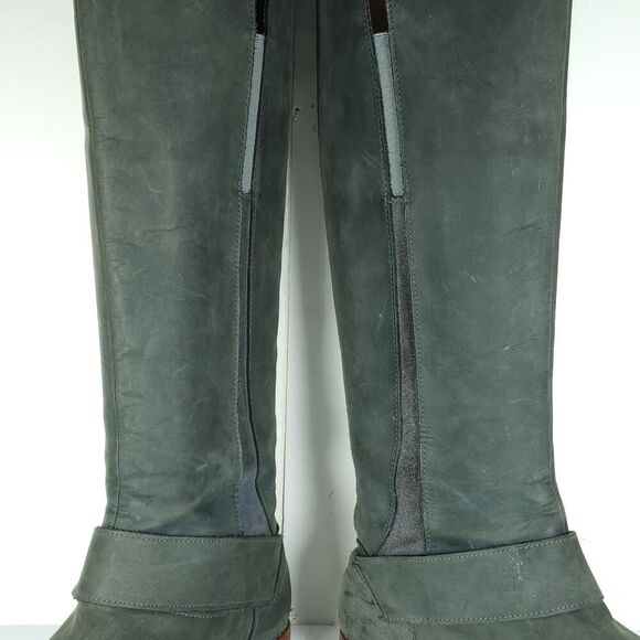 Olukai Women's Holo Lio II US11 Dark Green Leather Back Zip Tall Riding Boots - Picture 14 of 16